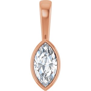 18K Rose Gold 9.5x5 mm Marquise Charm/Pendant Mounting
