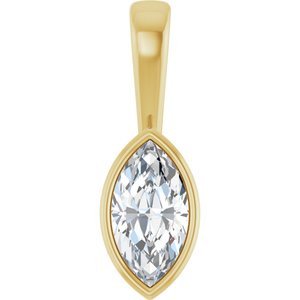 14K Yellow Gold 9.5x5 mm Marquise Charm/Pendant Mounting