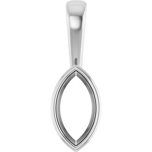 Platinum 9.5x5 mm Marquise Charm/Pendant Mounting – image 2