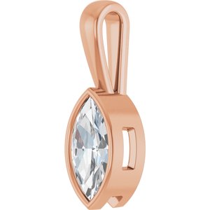 10K Rose Gold 11x5.5 mm Marquise Charm/Pendant Mounting – image 3