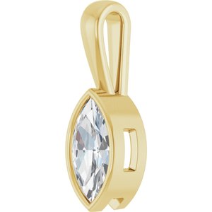 14K Yellow Gold 11x5.5 mm Marquise Charm/Pendant Mounting – image 3
