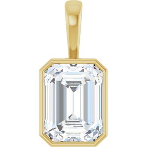 10K Yellow Gold 16x12 mm Emerald Charm/Pendant Mounting