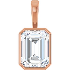 14K Rose Gold 16x12 mm Emerald Charm/Pendant Mounting