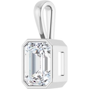 10K X1 White Gold 12x10 mm Emerald Charm/Pendant Mounting – image 3
