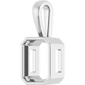 Platinum 12x10 mm Emerald Charm/Pendant Mounting – image 4