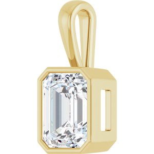 10K Yellow Gold 12x10 mm Emerald Charm/Pendant Mounting – image 3