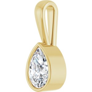 18K Yellow Gold 9x6 mm Pear Charm/Pendant Mounting – image 3