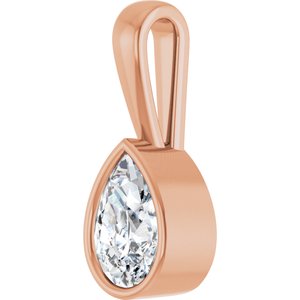 10K Rose Gold 9x6 mm Pear Charm/Pendant Mounting – image 3