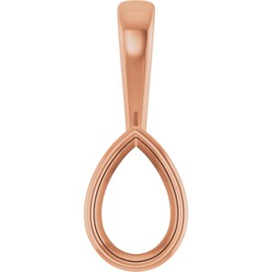 10K Rose Gold 9x6 mm Pear Charm/Pendant Mounting – image 2