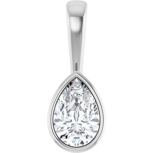 18K Palladium White Gold 9x6 mm Pear Charm/Pendant Mounting