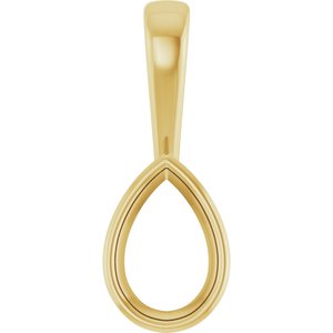 10K Yellow Gold 9x6 mm Pear Charm/Pendant Mounting – image 2