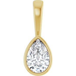 10K Yellow Gold 9x6 mm Pear Charm/Pendant Mounting