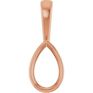14K Rose Gold 12x7.5 mm Pear Charm/Pendant Mounting – image 2