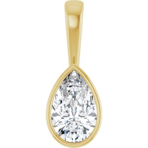 14K Yellow Gold 12x7.5 mm Pear Charm/Pendant Mounting