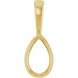 18K Yellow Gold 12x7.5 mm Pear Charm/Pendant Mounting – image 2
