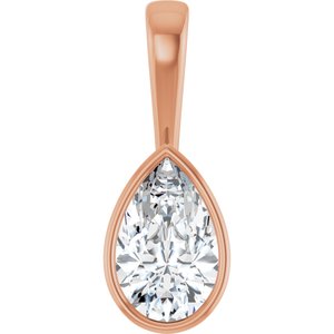 14K Rose Gold 12x7.5 mm Pear Charm/Pendant Mounting