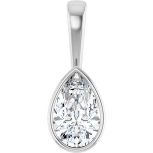Sterling Silver 12x7.5 mm Pear Charm/Pendant Mounting