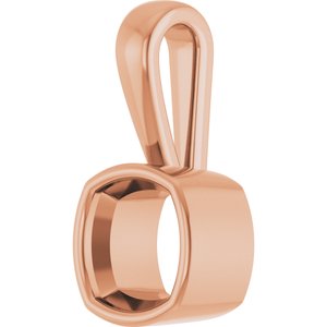 10K Rose Gold 7x7 mm Cushion Charm/Pendant Mounting – image 4