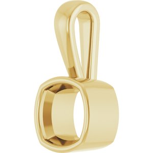 10K Yellow Gold 7x7 mm Cushion Charm/Pendant Mounting – image 4