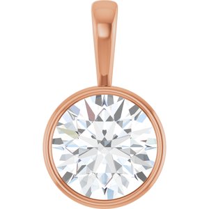 10K Rose Gold 16 mm Round Charm/Pendant Mounting