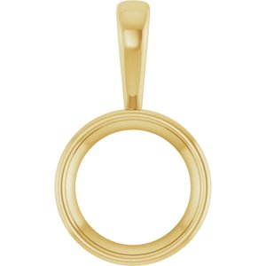 18K Yellow Gold 16 mm Round Charm/Pendant Mounting – image 2
