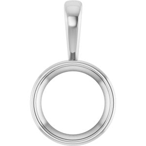 18K White Gold 16 mm Round Charm/Pendant Mounting – image 2