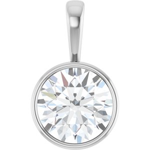 14K White Gold 16 mm Round Charm/Pendant Mounting