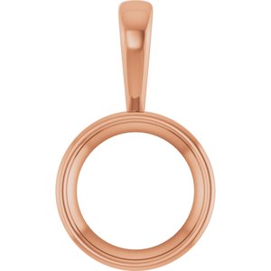 10K Rose Gold 16 mm Round Charm/Pendant Mounting – image 2