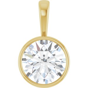 18K Yellow Gold 16 mm Round Charm/Pendant Mounting