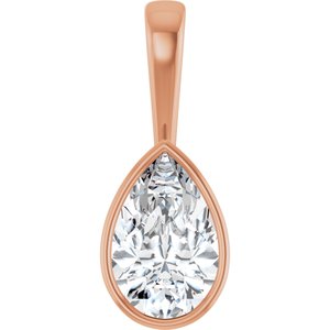14K Rose Gold 14x9 mm Pear Charm/Pendant Mounting