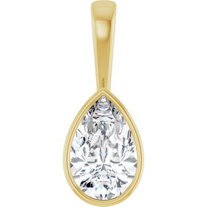 14K Yellow Gold 14x9 mm Pear Charm/Pendant Mounting
