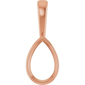14K Rose Gold 14x9 mm Pear Charm/Pendant Mounting – image 2