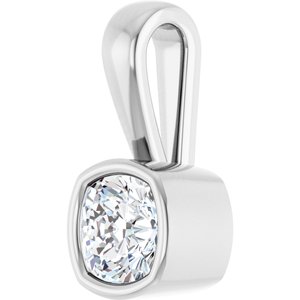 Platinum 5x5 mm Cushion Charm/Pendant Mounting – image 3
