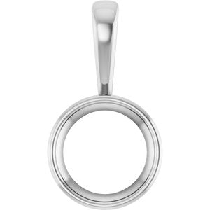 10K X1 White Gold 13 mm Round Charm/Pendant Mounting – image 2