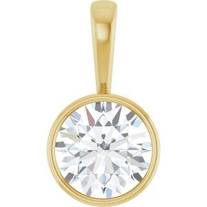 18K Yellow Gold 13 mm Round Charm/Pendant Mounting