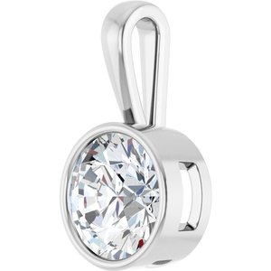 10K White Gold 13 mm Round Charm/Pendant Mounting – image 3