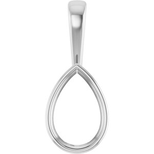 Sterling Silver 15x10 mm Pear Charm/Pendant Mounting – image 2