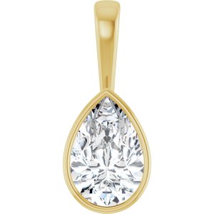10K Yellow Gold 15x10 mm Pear Charm/Pendant Mounting
