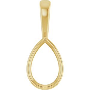 10K Yellow Gold 15x10 mm Pear Charm/Pendant Mounting – image 2
