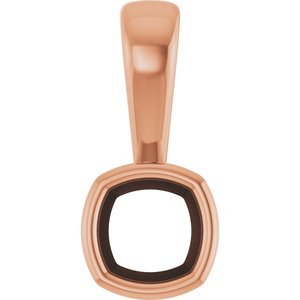 14K Rose Gold 4x4 mm Cushion Charm/Pendant Mounting – image 2