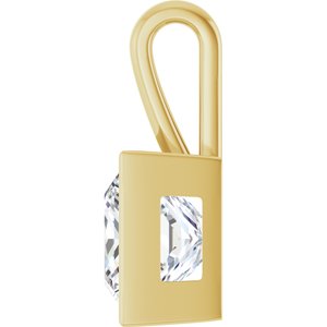 10K Yellow Gold 12x12 mm Square Charm/Pendant Mounting – image 5
