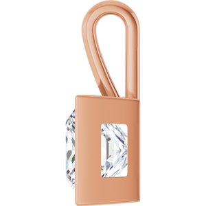 14K Rose Gold 12x12 mm Square Charm/Pendant Mounting – image 5