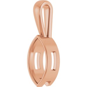 10K Rose Gold 13x6.5 mm Marquise Charm/Pendant Mounting – image 4