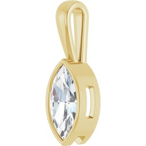 14K Yellow Gold 13x6.5 mm Marquise Charm/Pendant Mounting – image 3