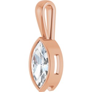 14K Rose Gold 13x6.5 mm Marquise Charm/Pendant Mounting – image 3
