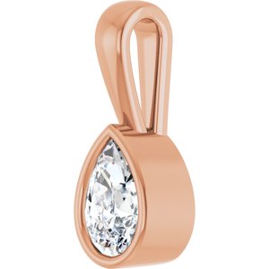 14K Rose Gold 7x4.5 mm Pear Charm/Pendant Mounting – image 3