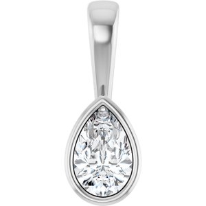 14K White Gold 7x4.5 mm Pear Charm/Pendant Mounting