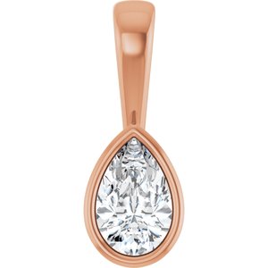 14K Rose Gold 7x4.5 mm Pear Charm/Pendant Mounting