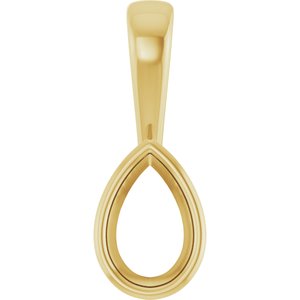 18K Yellow Gold 7x4.5 mm Pear Charm/Pendant Mounting – image 2