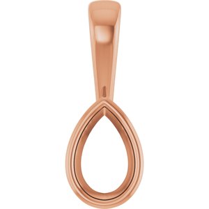 10K Rose Gold 7x4.5 mm Pear Charm/Pendant Mounting – image 2